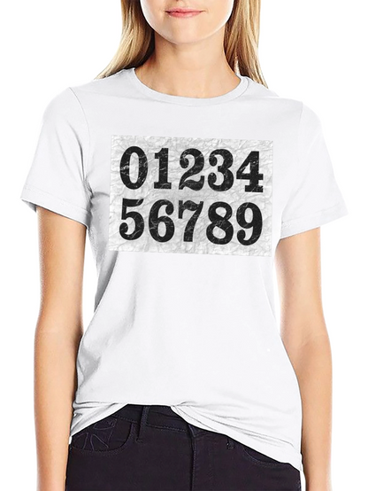Number Print Crew Neck Short Sleeve T-Shirt