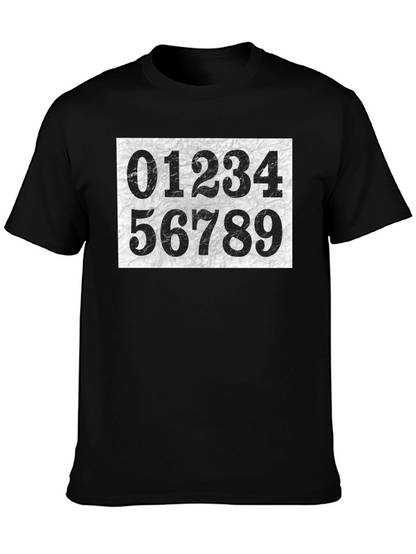Number Print Crew Neck Short Sleeve T-Shirt