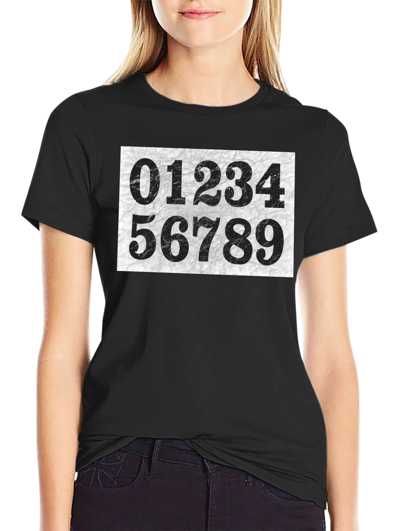 Number Print Crew Neck Short Sleeve T-Shirt