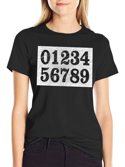 Number Print Crew Neck Short Sleeve T-Shirt
