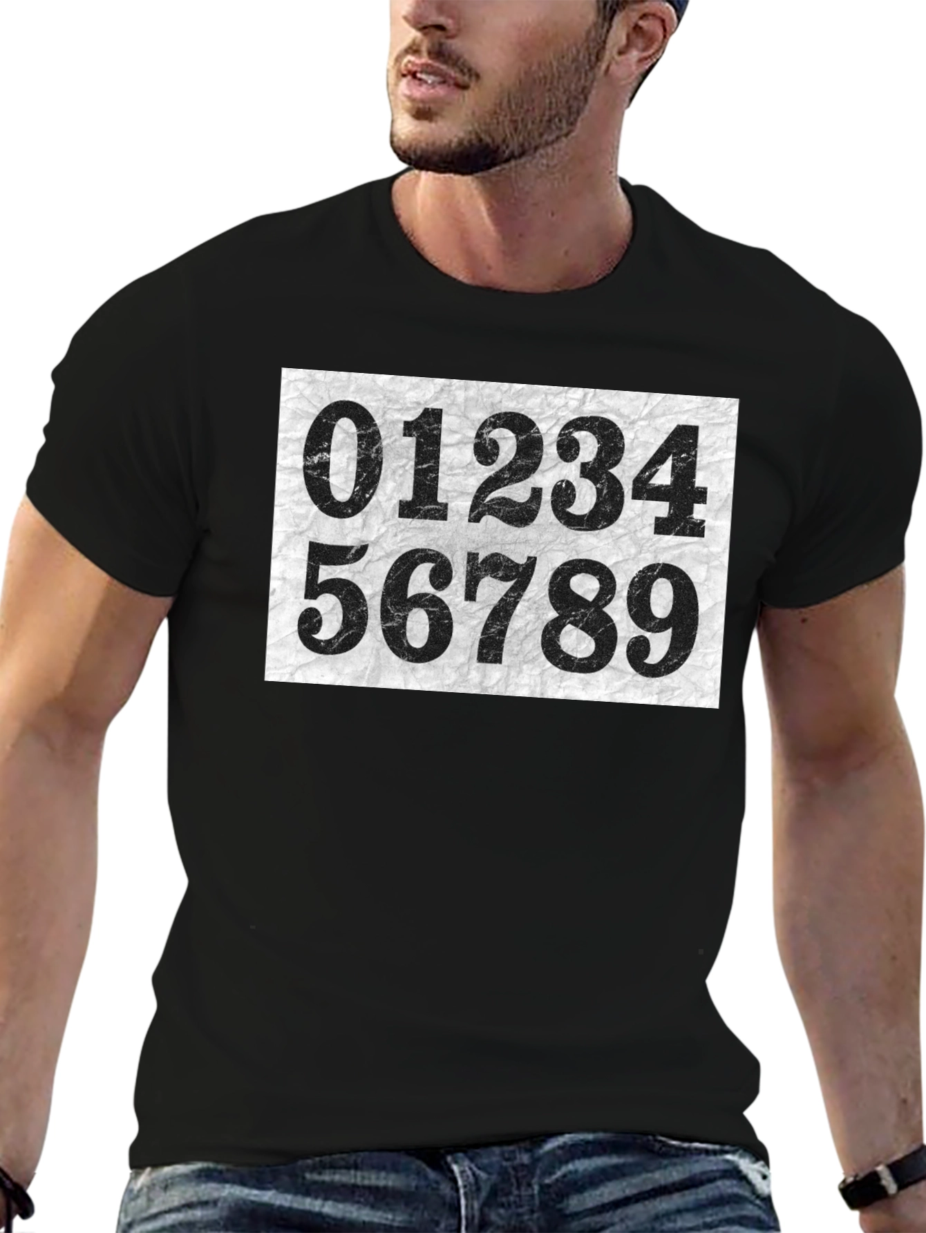 Number Print Crew Neck Short Sleeve T-Shirt