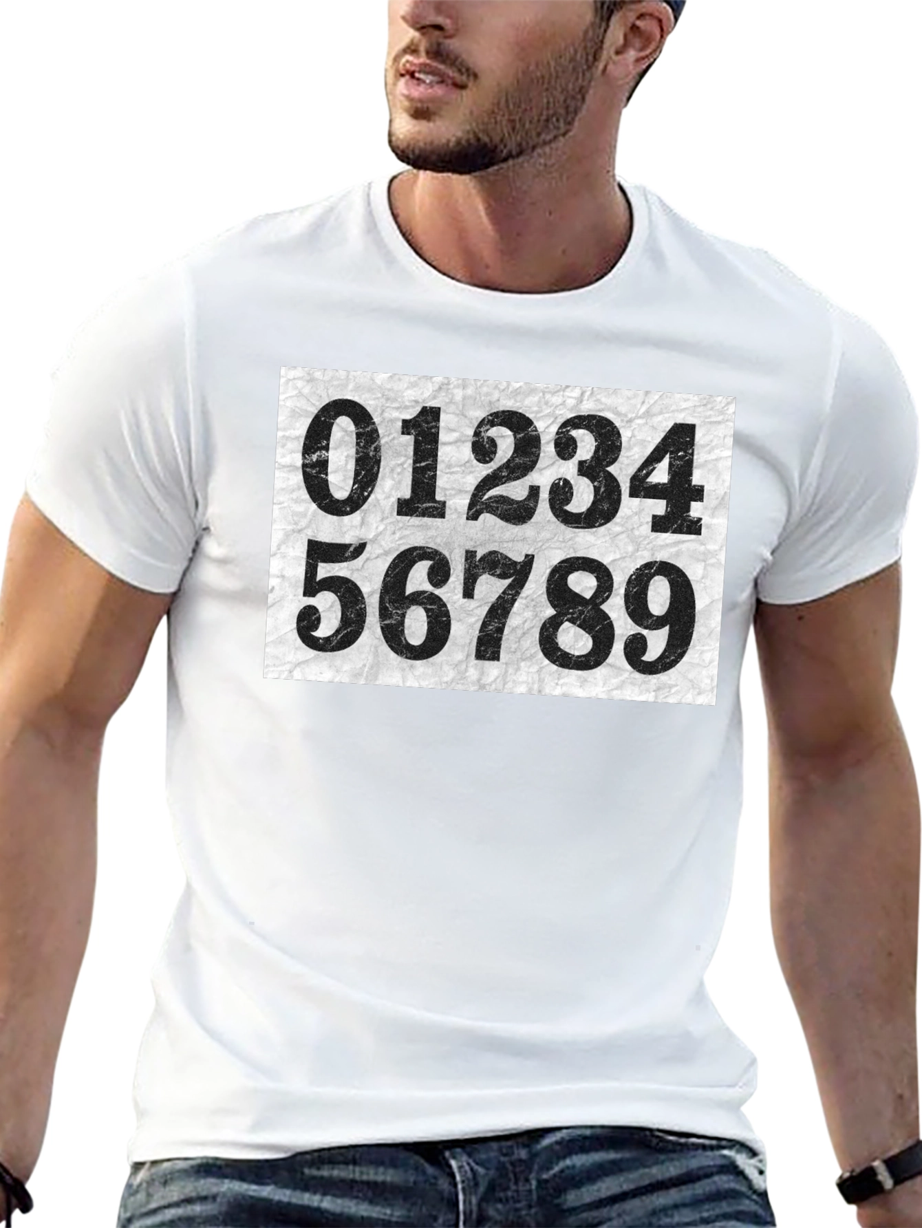 Number Print Crew Neck Short Sleeve T-Shirt
