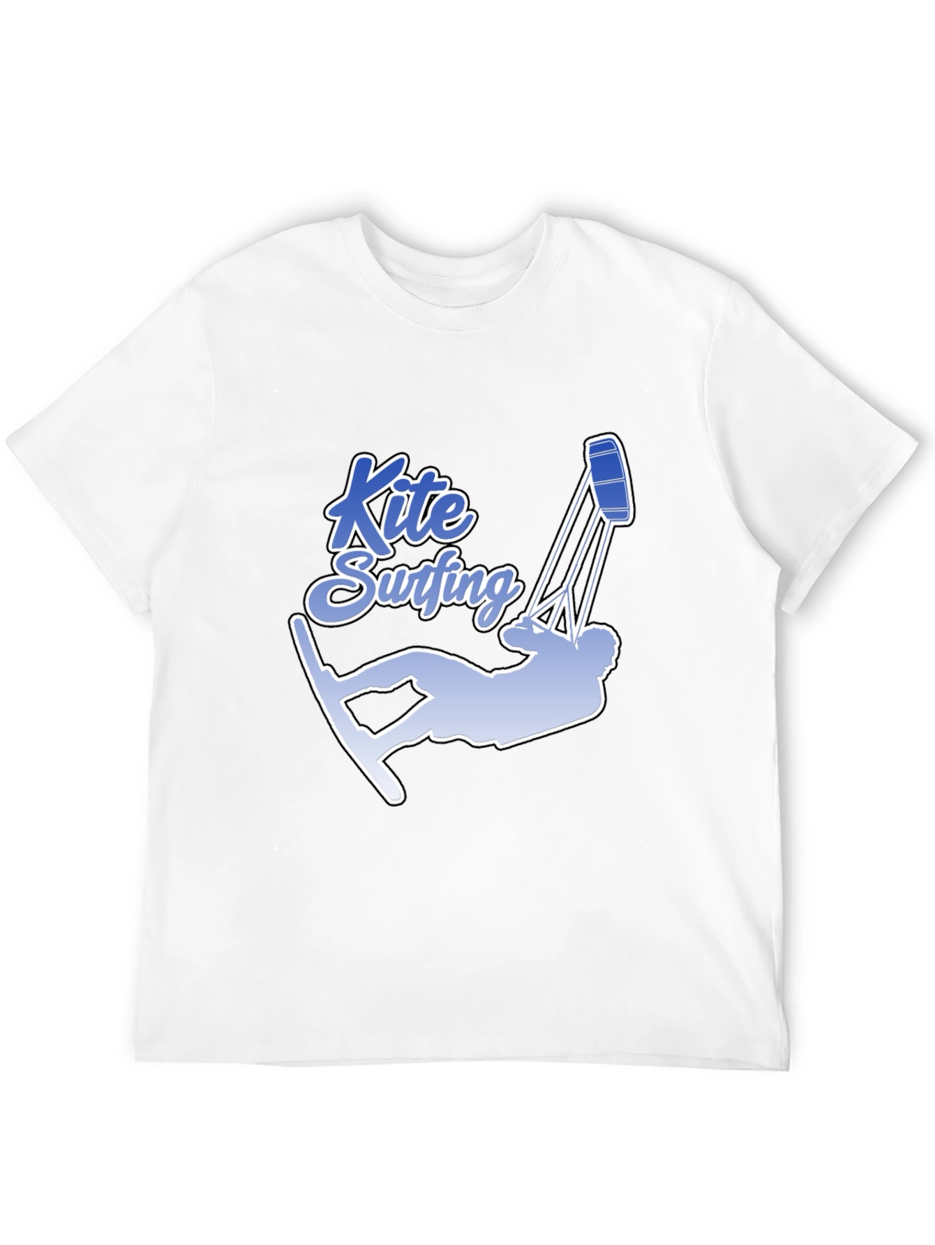 Kite Surfing Graphic Tee - Black Cotton T-Shirt