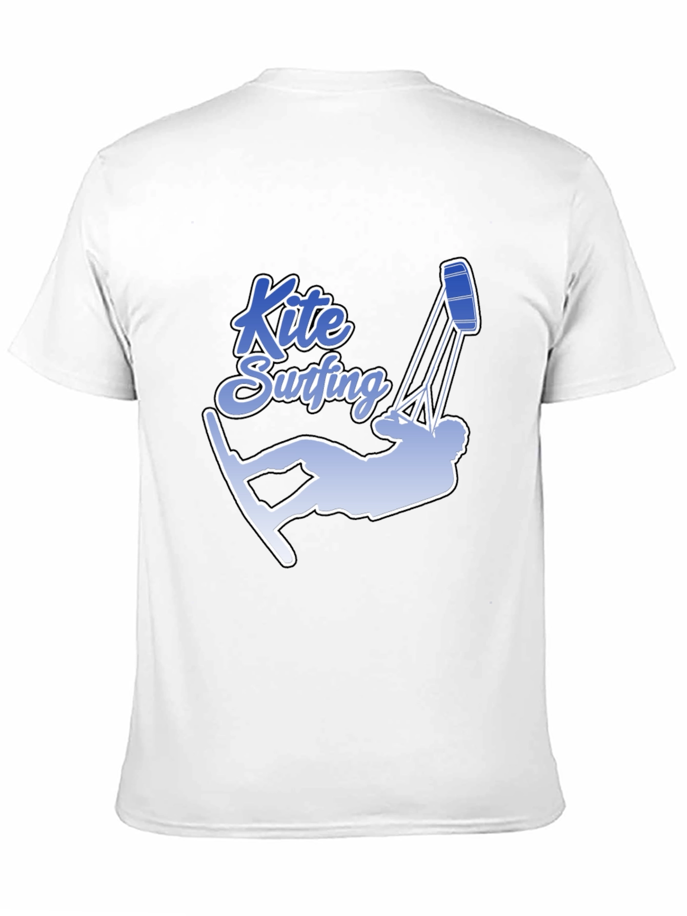 Kite Surfing Graphic Tee - Black Cotton T-Shirt