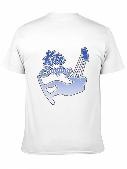 Kite Surfing Graphic Tee - Black Cotton T-Shirt
