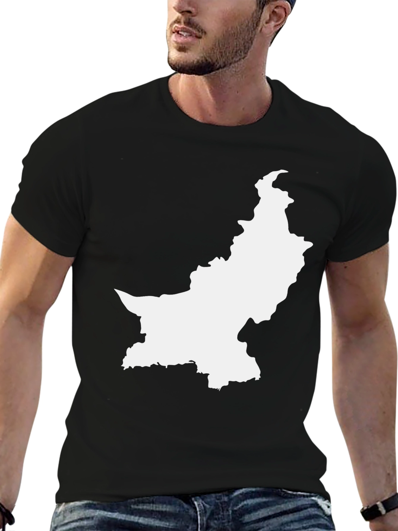 Pakistan Map Black T-Shirt - Show Your Pride