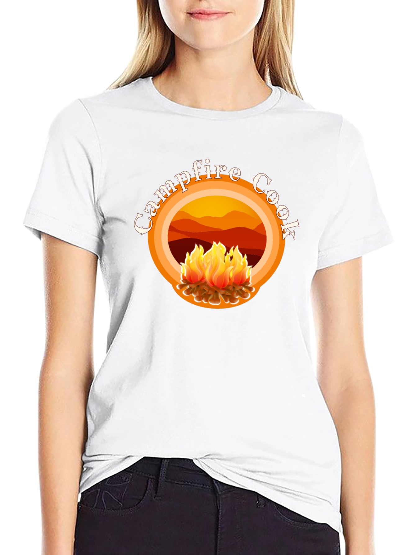 Campfire Cook Graphic Tee - Black Cotton T-Shirt