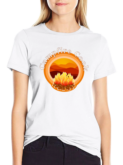 Campfire Cook Graphic Tee - Black Cotton T-Shirt