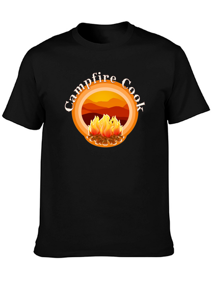 Campfire Cook Graphic Tee - Black Cotton T-Shirt