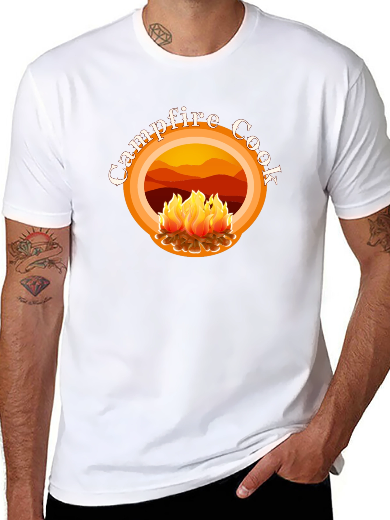 Campfire Cook Graphic Tee - Black Cotton T-Shirt