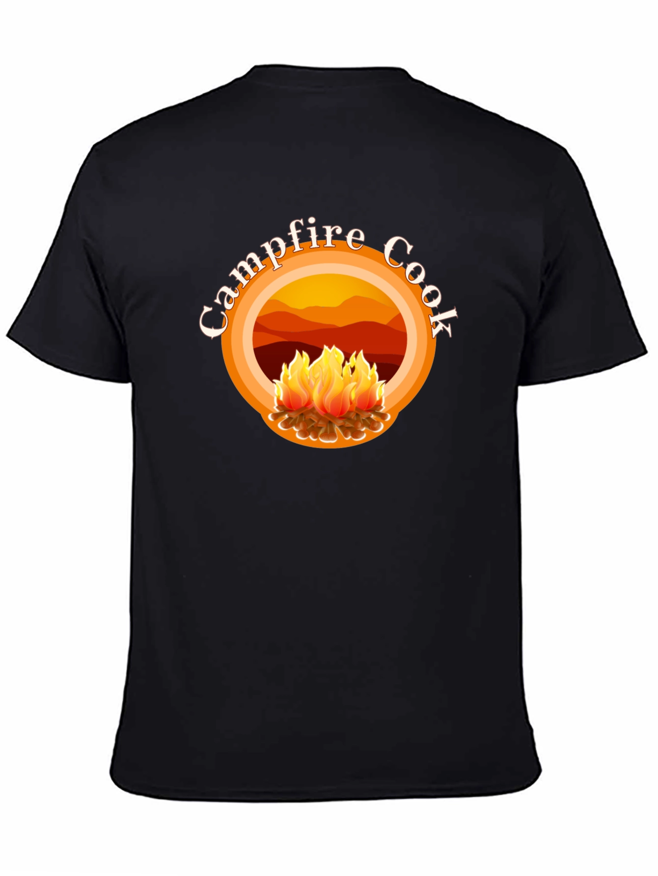 Campfire Cook Graphic Tee - Black Cotton T-Shirt