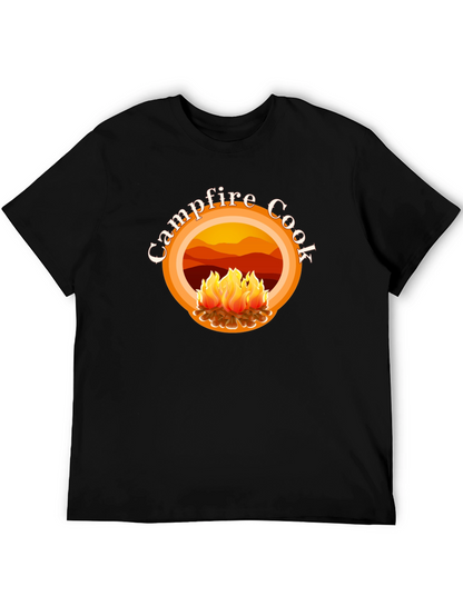 Campfire Cook Graphic Tee - Black Cotton T-Shirt
