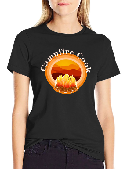 Campfire Cook Graphic Tee - Black Cotton T-Shirt