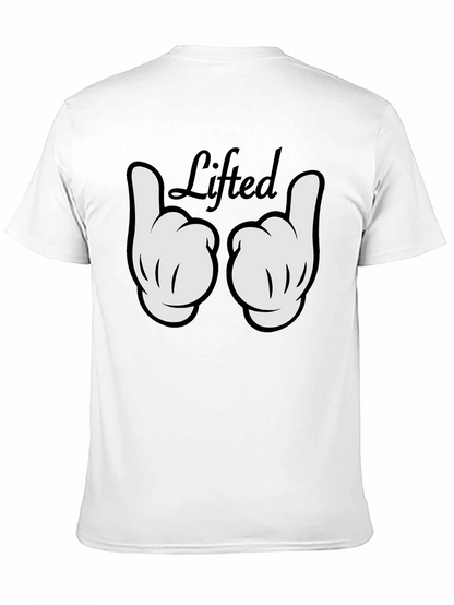 Lifted Cartoon Hand Gesture Black T-Shirt