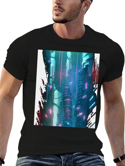 Cyberpunk Cityscape Graphic Tee