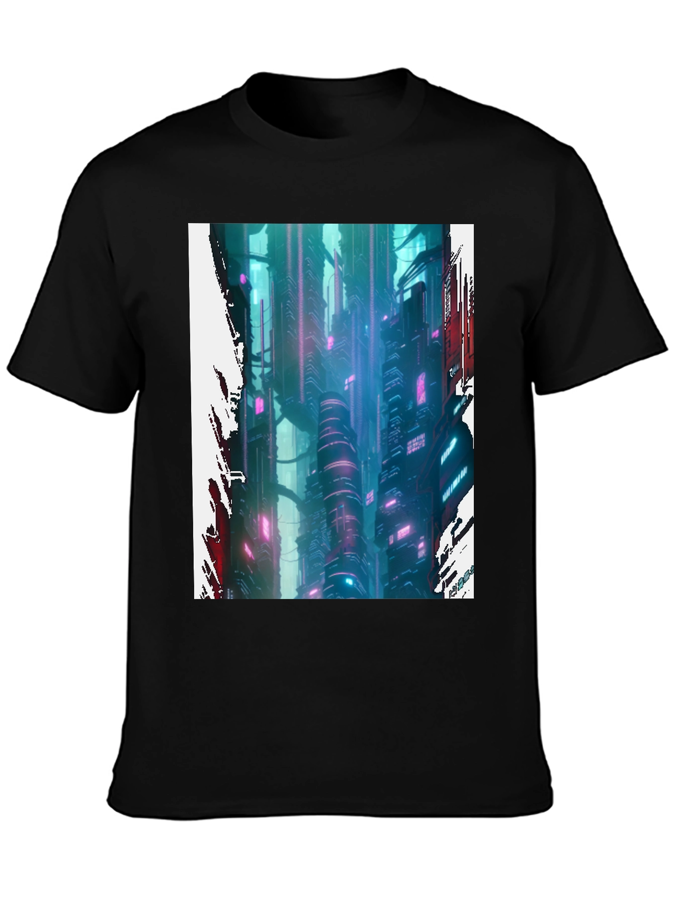 Cyberpunk Cityscape Graphic Tee