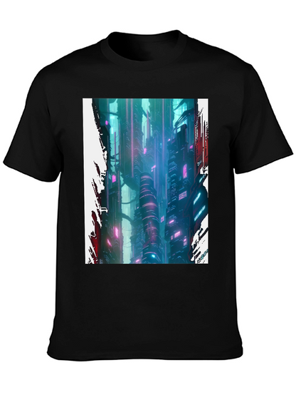 Cyberpunk Cityscape Graphic Tee