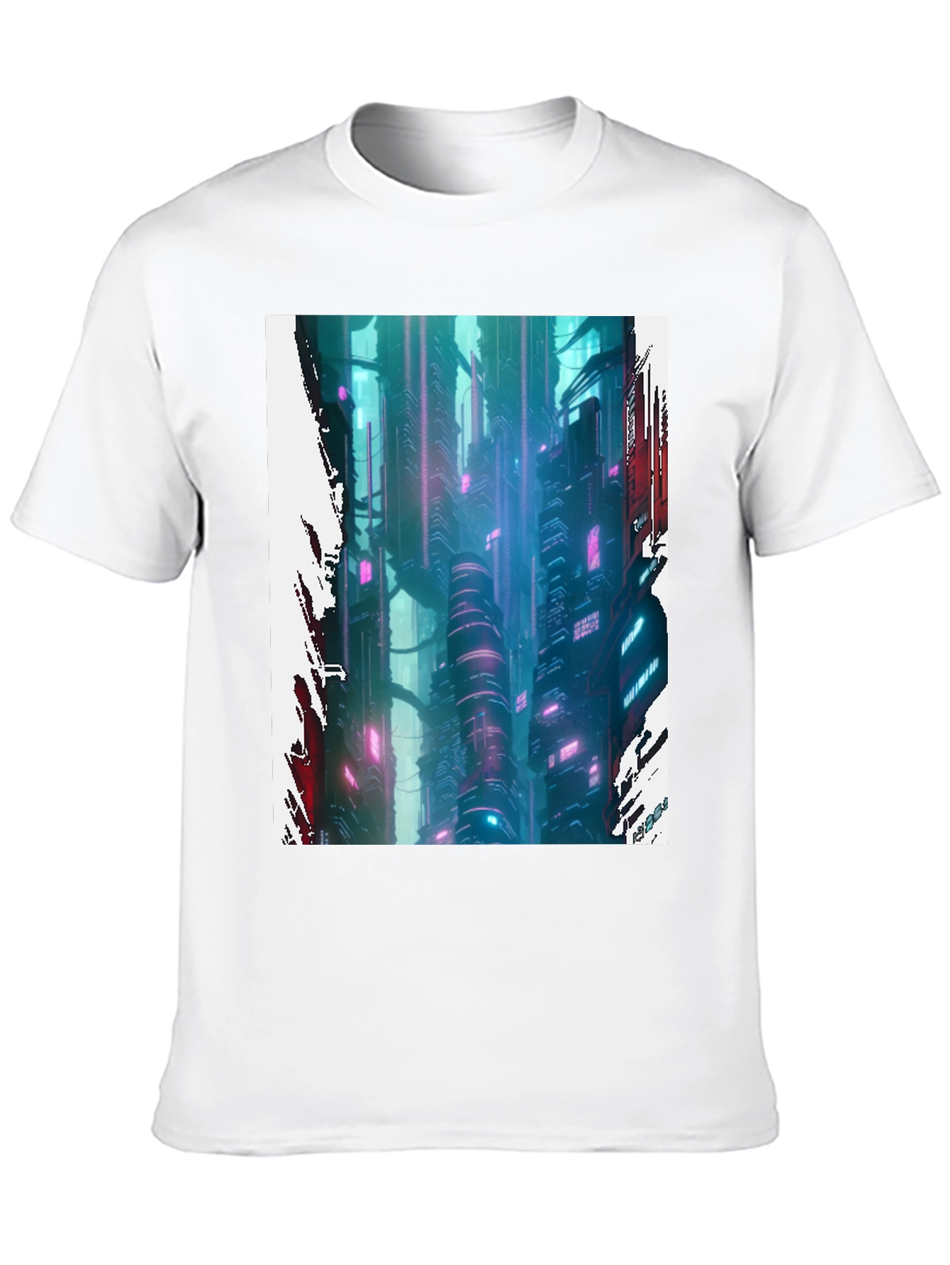 Cyberpunk Cityscape Graphic Tee