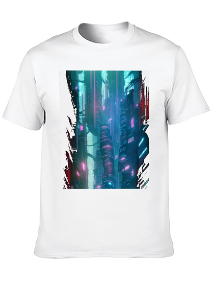 Cyberpunk Cityscape Graphic Tee