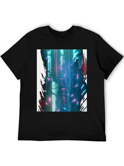 Cyberpunk Cityscape Graphic Tee