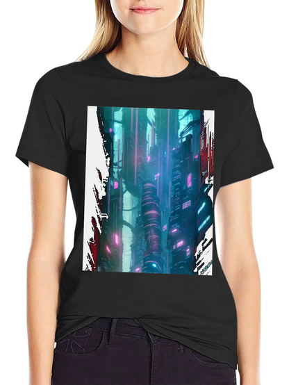 Cyberpunk Cityscape Graphic Tee