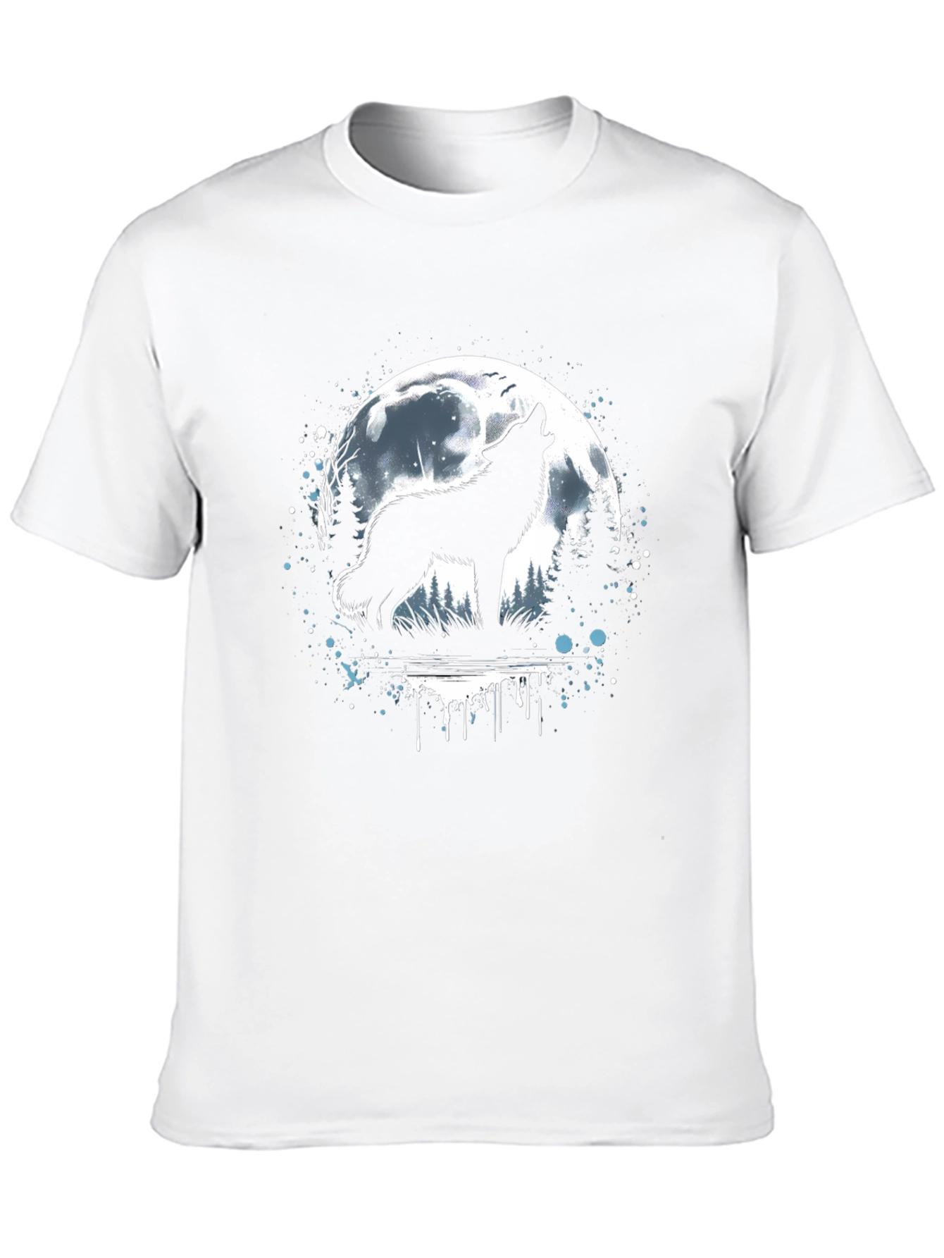 Wolf Howling at Moon Graphic T-Shirt