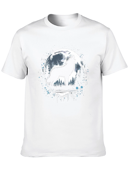 Wolf Howling at Moon Graphic T-Shirt