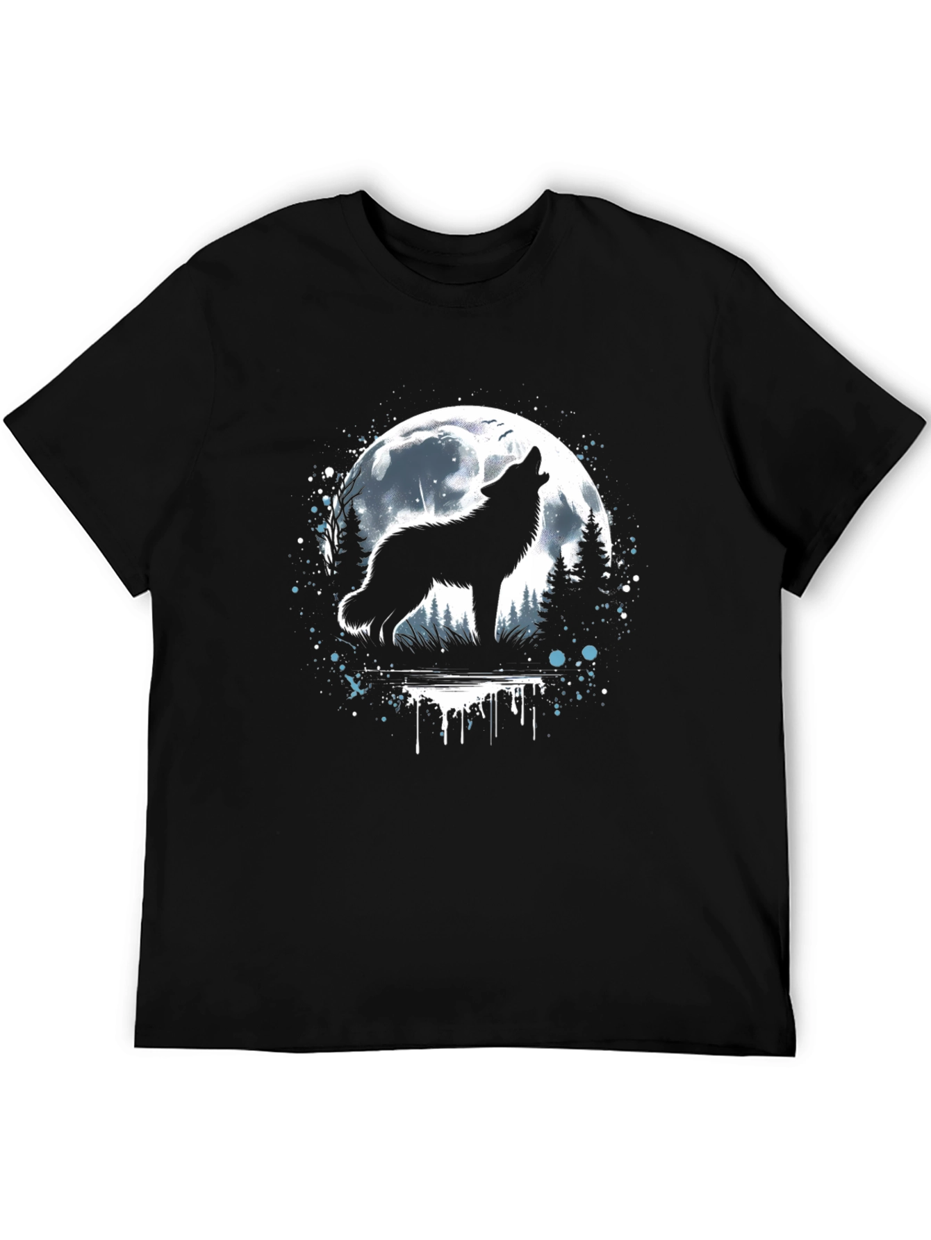 Wolf Howling at Moon Graphic T-Shirt