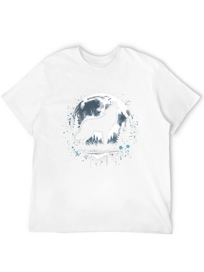 Wolf Howling at Moon Graphic T-Shirt