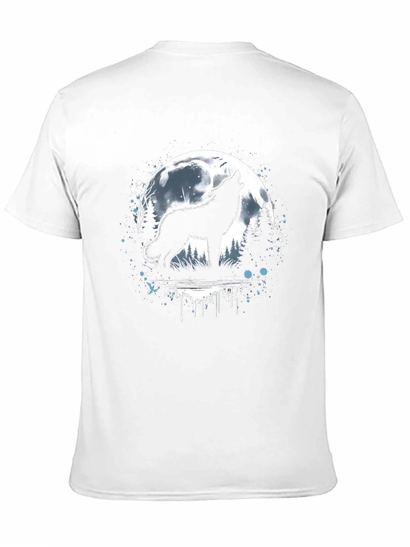 Wolf Howling at Moon Graphic T-Shirt