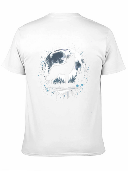 Wolf Howling at Moon Graphic T-Shirt