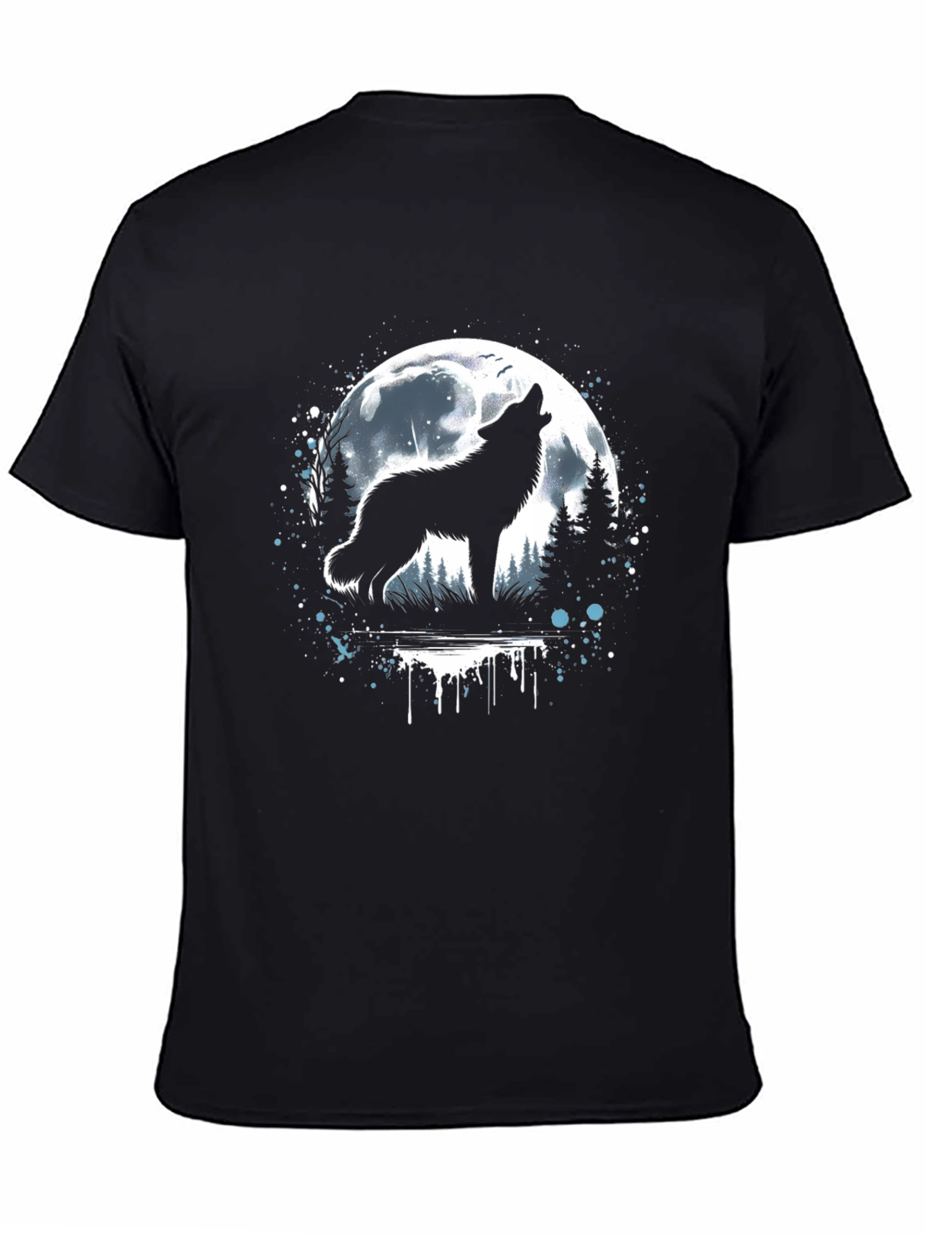 Wolf Howling at Moon Graphic T-Shirt