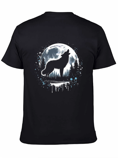 Wolf Howling at Moon Graphic T-Shirt