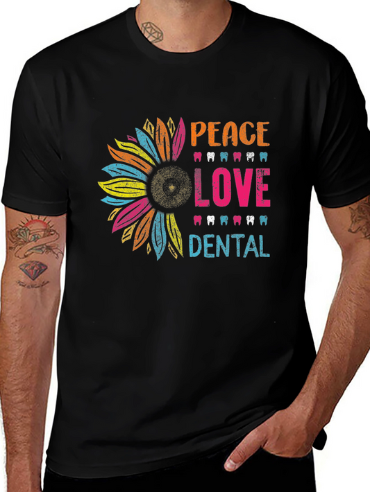 Peace Love Dental T-Shirt - Sunflower Dentist Tee