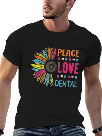 Peace Love Dental T-Shirt - Sunflower Dentist Tee