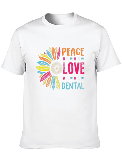 Peace Love Dental T-Shirt - Sunflower Dentist Tee