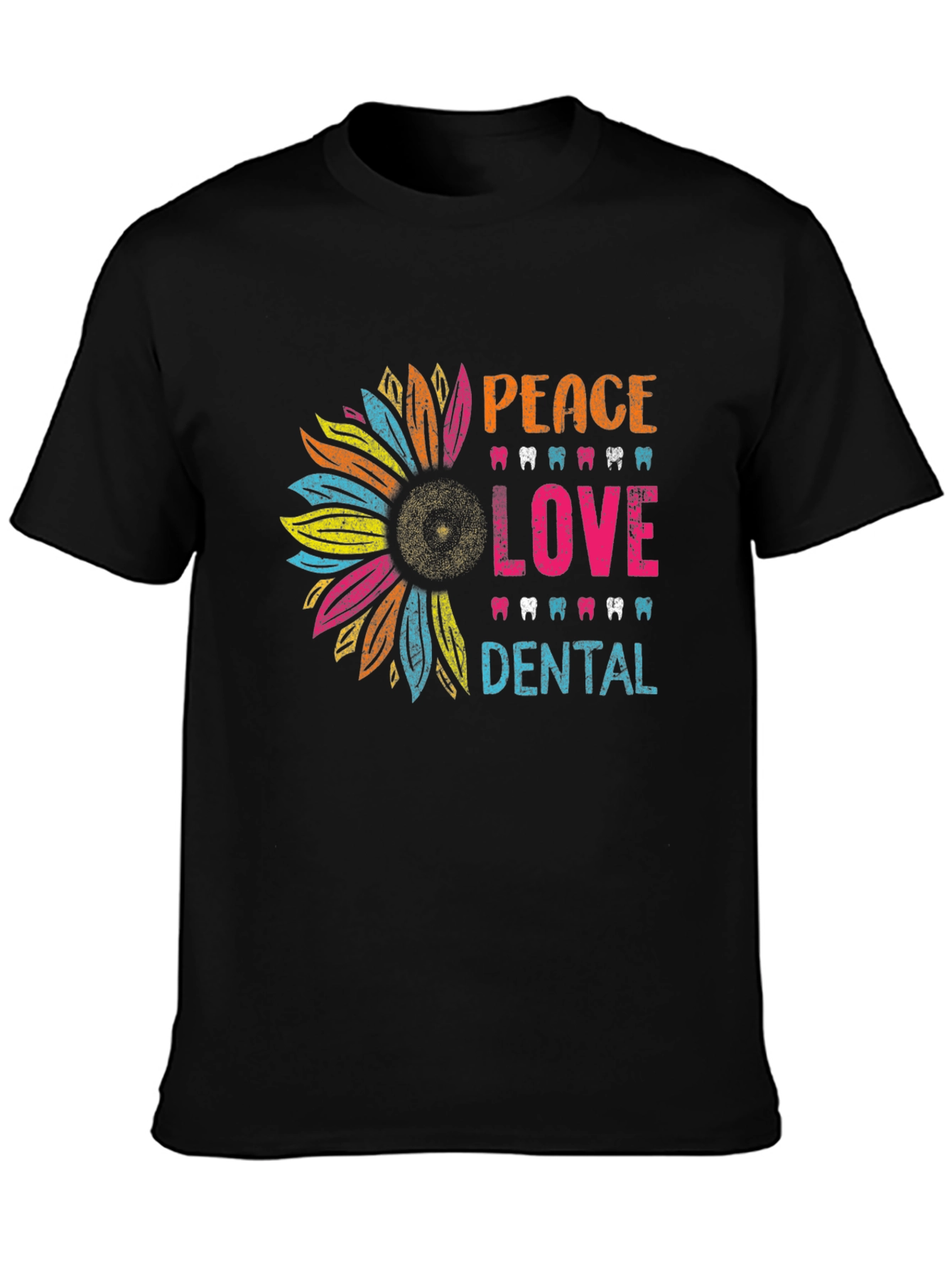 Peace Love Dental T-Shirt - Sunflower Dentist Tee