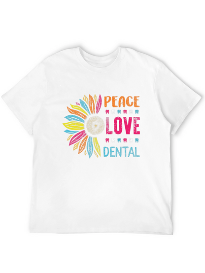 Peace Love Dental T-Shirt - Sunflower Dentist Tee