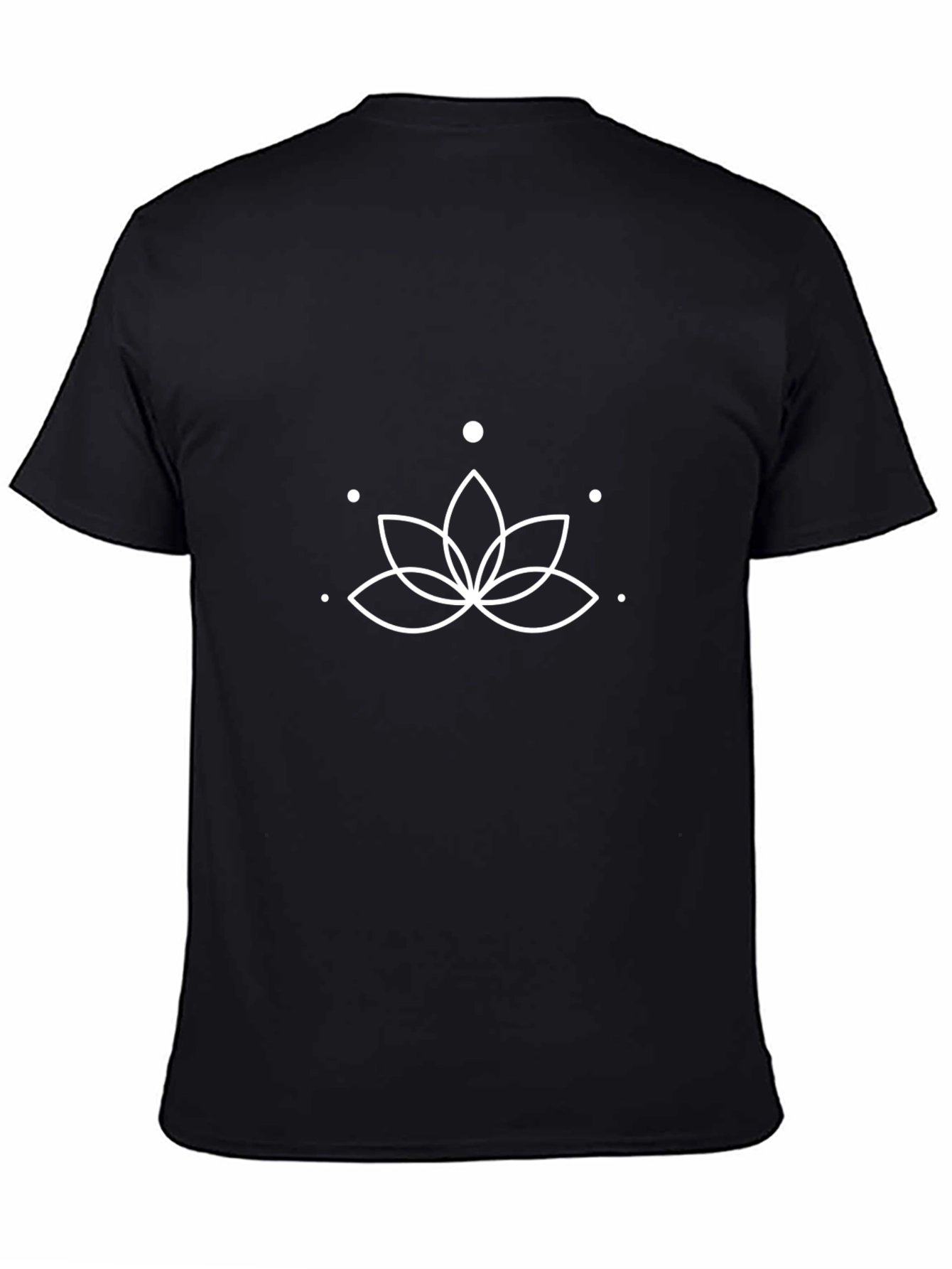 Minimalist Lotus Graphic Black T-Shirt
