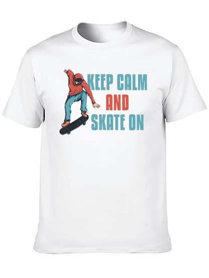 Keep Calm and Skate On Black T-Shirt