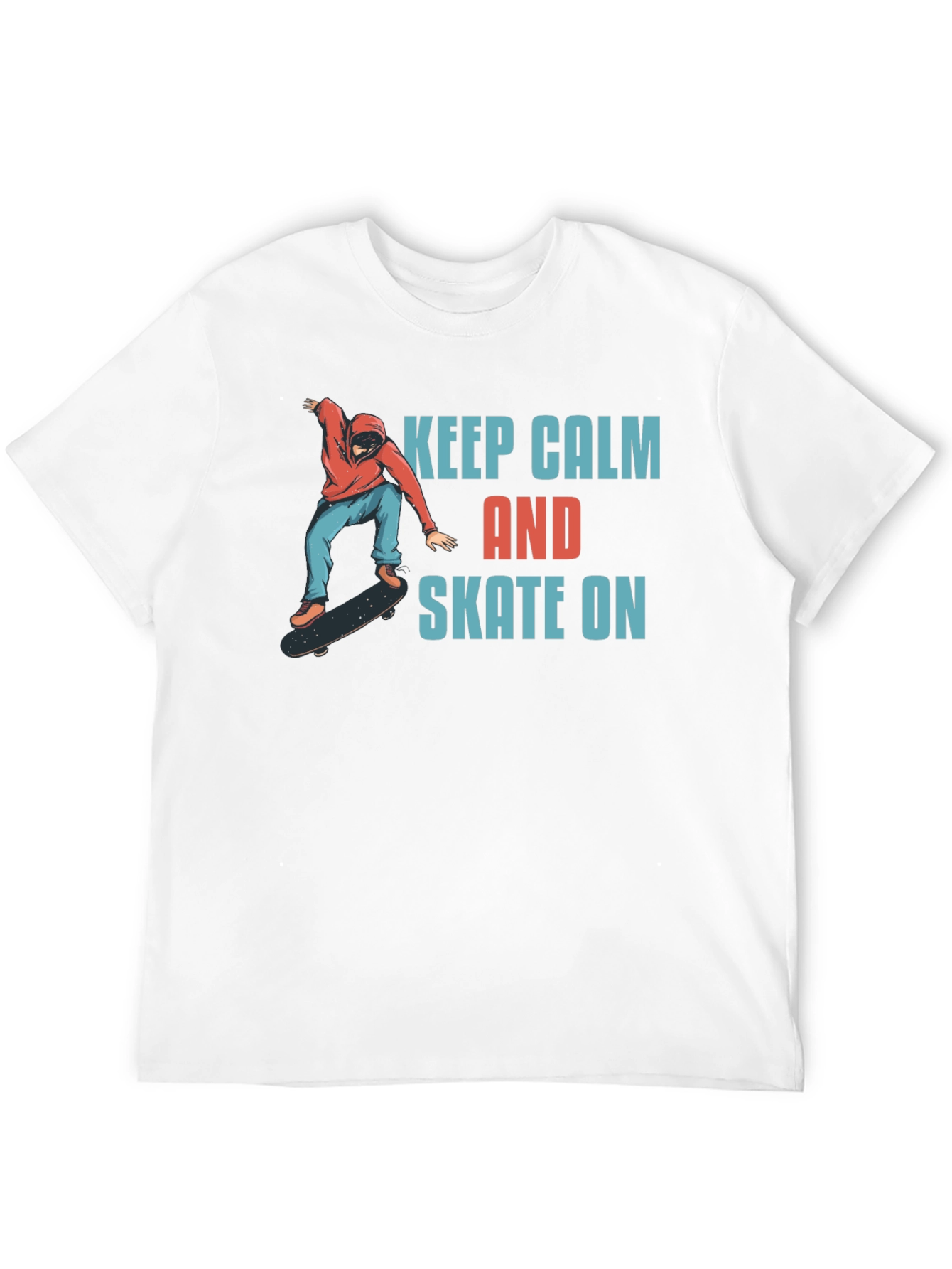 Keep Calm and Skate On Black T-Shirt
