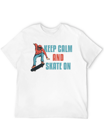 Keep Calm and Skate On Black T-Shirt
