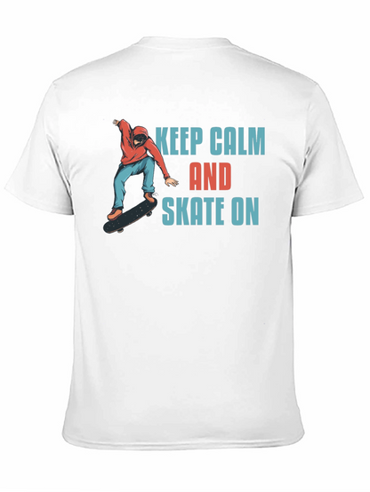 Keep Calm and Skate On Black T-Shirt