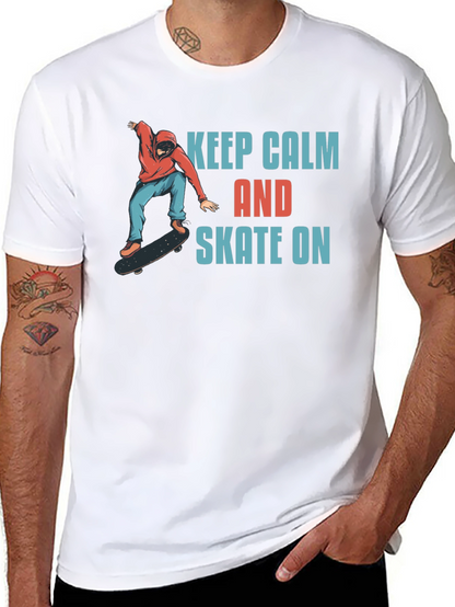 Keep Calm and Skate On Black T-Shirt