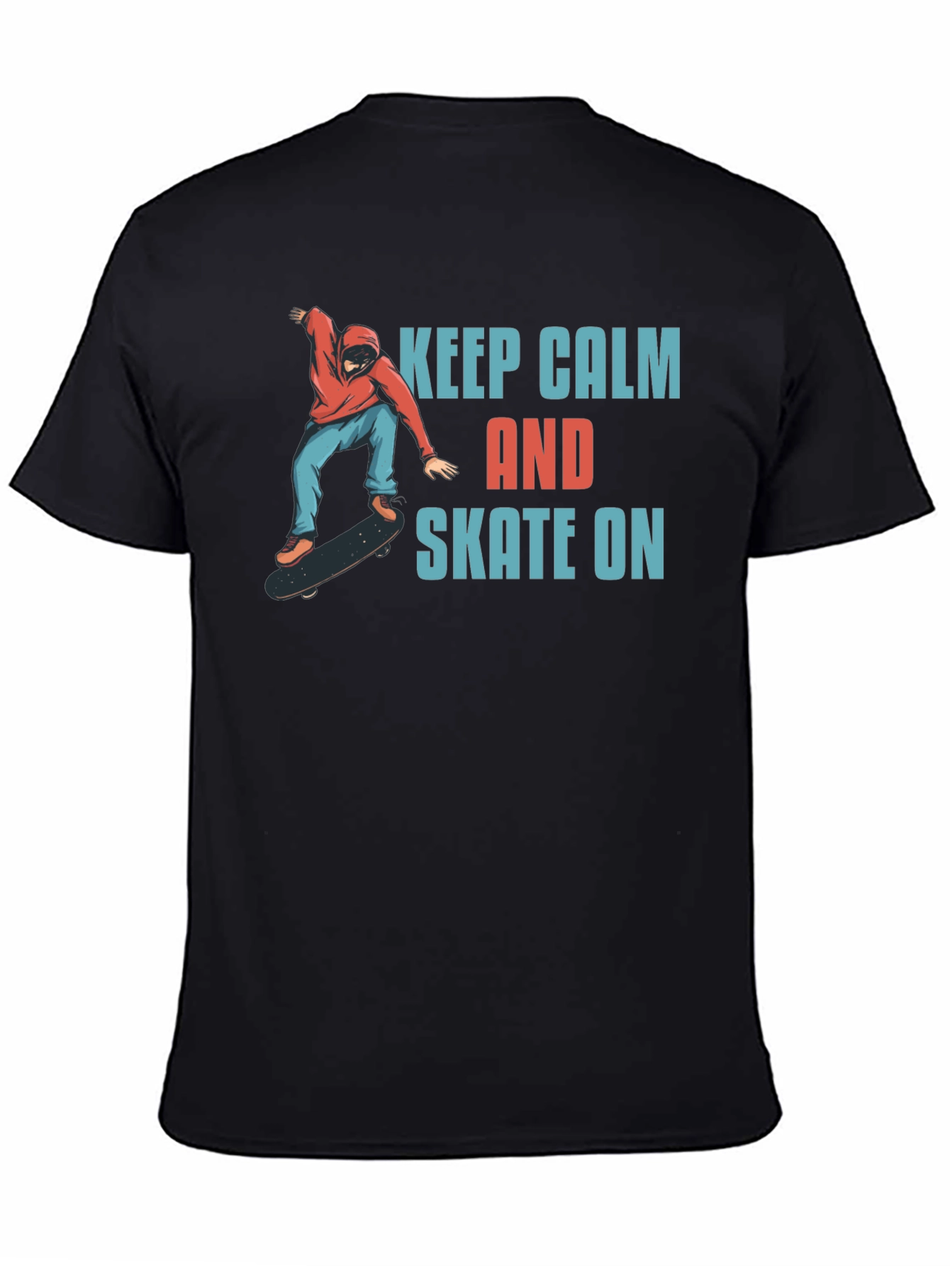 Keep Calm and Skate On Black T-Shirt