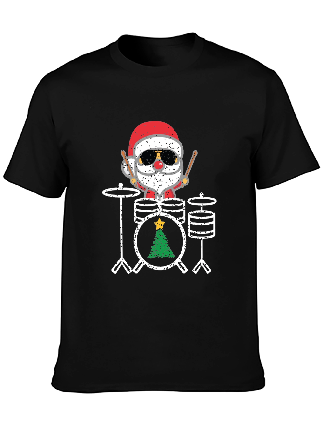 Santa Drummer Christmas T-Shirt