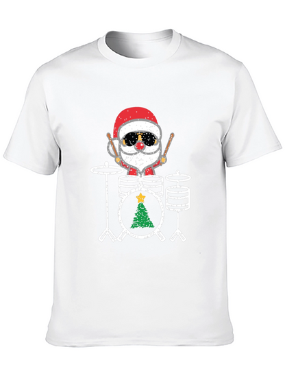 Santa Drummer Christmas T-Shirt