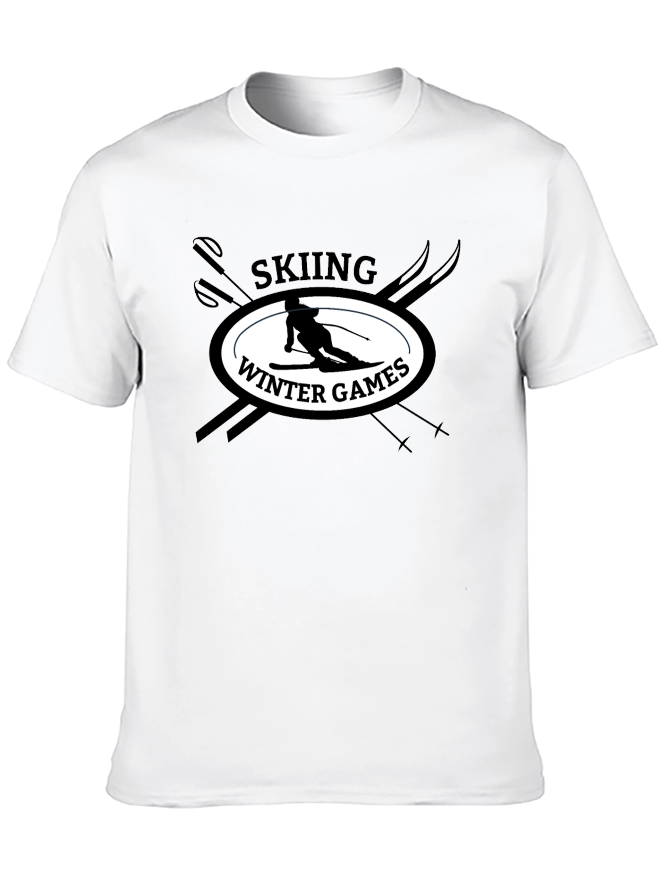 Skiing Winter Games Graphic Tee - Black