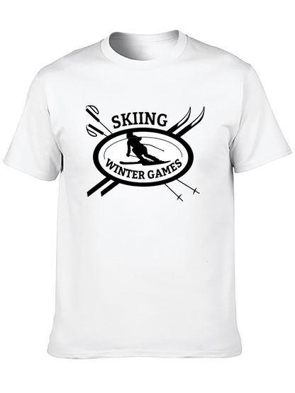 Skiing Winter Games Graphic Tee - Black