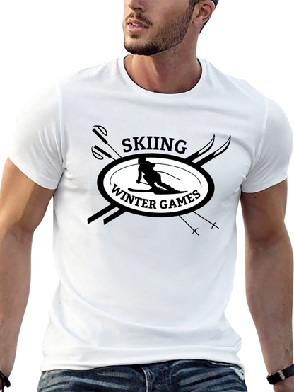 Skiing Winter Games Graphic Tee - Black